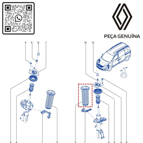 RN 591288 8200591288 COIFA GUARDA PO DO AMORT. DIANT. KANGOO ELETRICA - 4